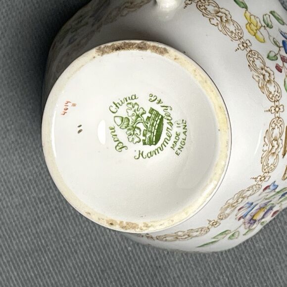 Vntg Hammersley Daffodil Pattern TeaCup Saucer Yellow Pink Blue Flower England - Picture 8 of 13